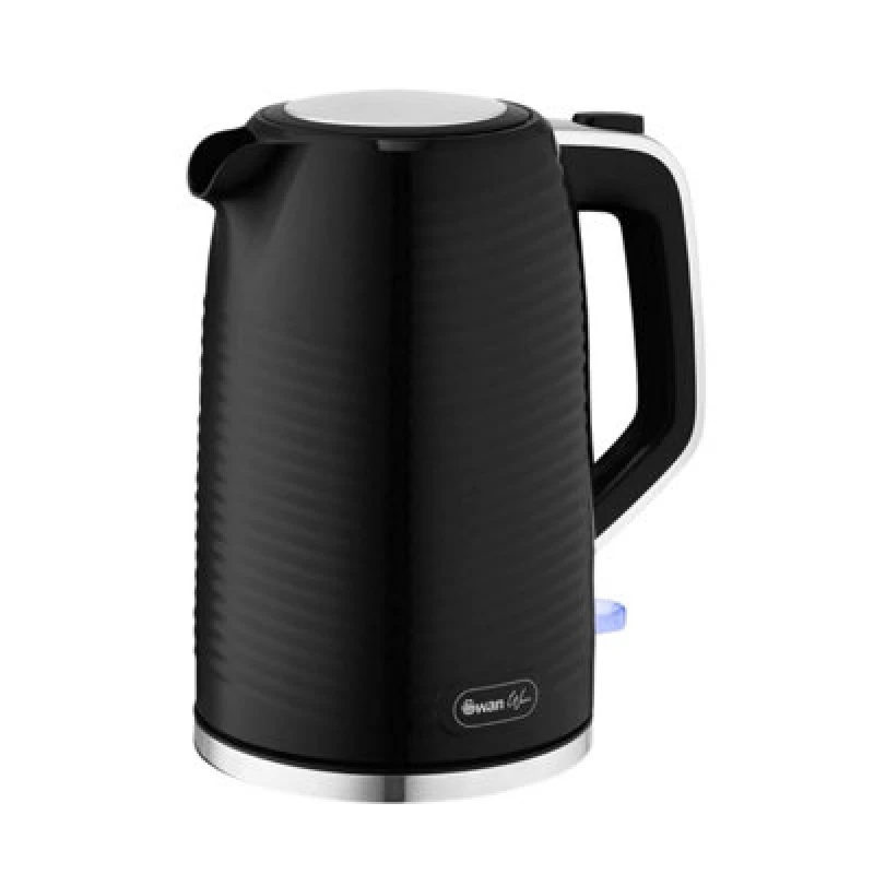 Image of Swan Wave 1.7L Cordless Kettle Ripple Textured Black Boil Dry Safe Fast Boil