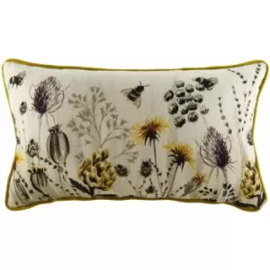Image of Evans Lichfield - Elwood Meadow Watercolour Print Piped Edge Cushion Cover, Multi, 30 x 50 Cm