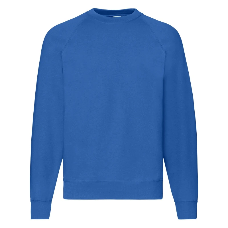 Image of Fruit Of The Loom Fruit of the Loom Men Classic 80 20 Raglan Sweatshirt in Royal Size: Small Royal S Male 5063470708987