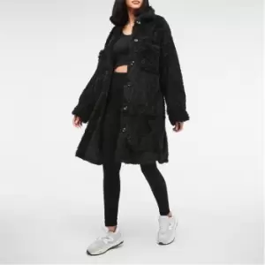 Image of Missguided Longline Borg Teddy Shacket - Black