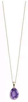 Image of Elements Gold GP2156M 9k Yellow Gold Amethyst Diamond Jewellery
