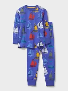 Image of Crew Clothing Boys Boat Pyjama Set - Blue Size 4-5 Years