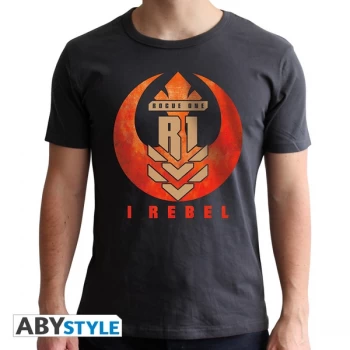 Image of Star Wars - I Rebel Mens Medium T-Shirt - Grey