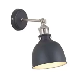 Image of Luminosa Carmel Adjustable Wall Lamp, E27, Graphite, Satin Nickel, Silver
