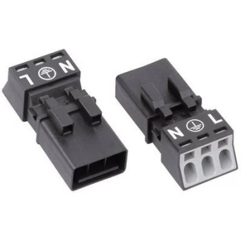 Image of WAGO 890-213 Mains connector WINSTA MINI Plug, straight Total number of pins: 2 + PE 16 A Black