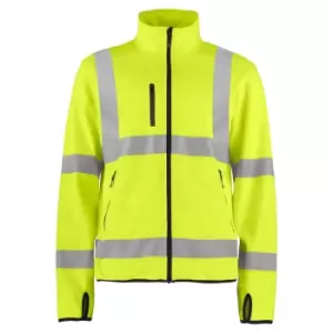 Image of Projob Mens Light High-Vis Soft Shell Jacket (M) (Yellow/Black)