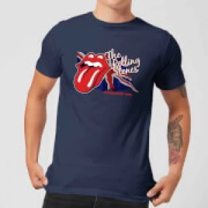 Image of Rolling Stones Lick The Flag Mens T-Shirt - Navy - M