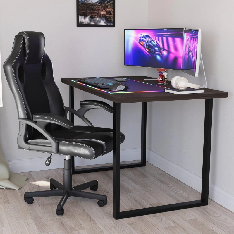Image of Lassic Vida Designs Gaming Desk With U Shape Legs Walnut unisex One Size
