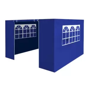 Image of Dellonda Premium Gazebo/Marquee Side Walls/Doors/Windows Fits 3 x 3m Blue DG147