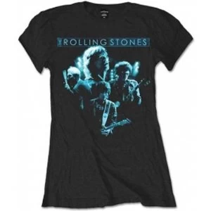 Image of Rolling Stones Band Glow Black Ladies T Shirt: Medium