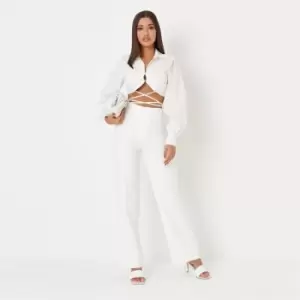 Image of Missguided Straight Leg Trousers - White