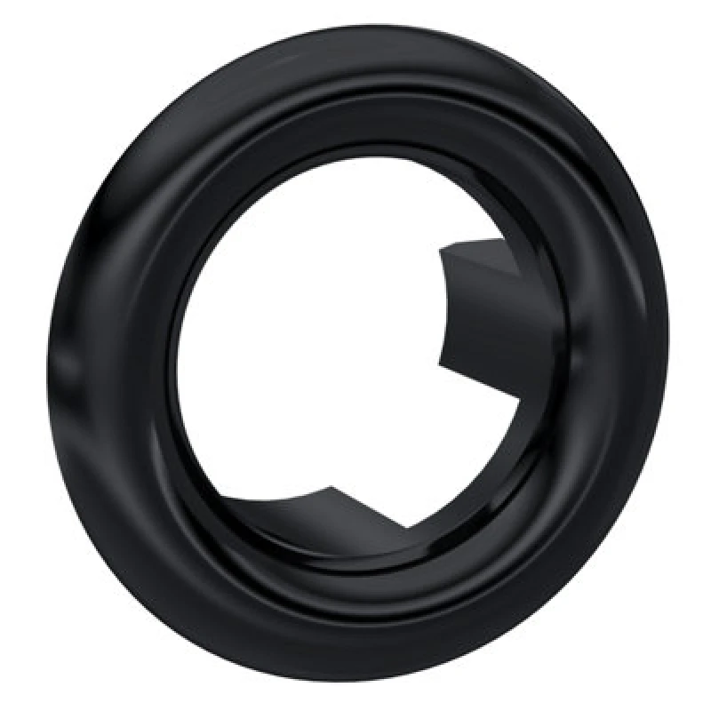 Image of Balterley Modern Round Basin Overflow Cover Matt Black 18.5mm Black