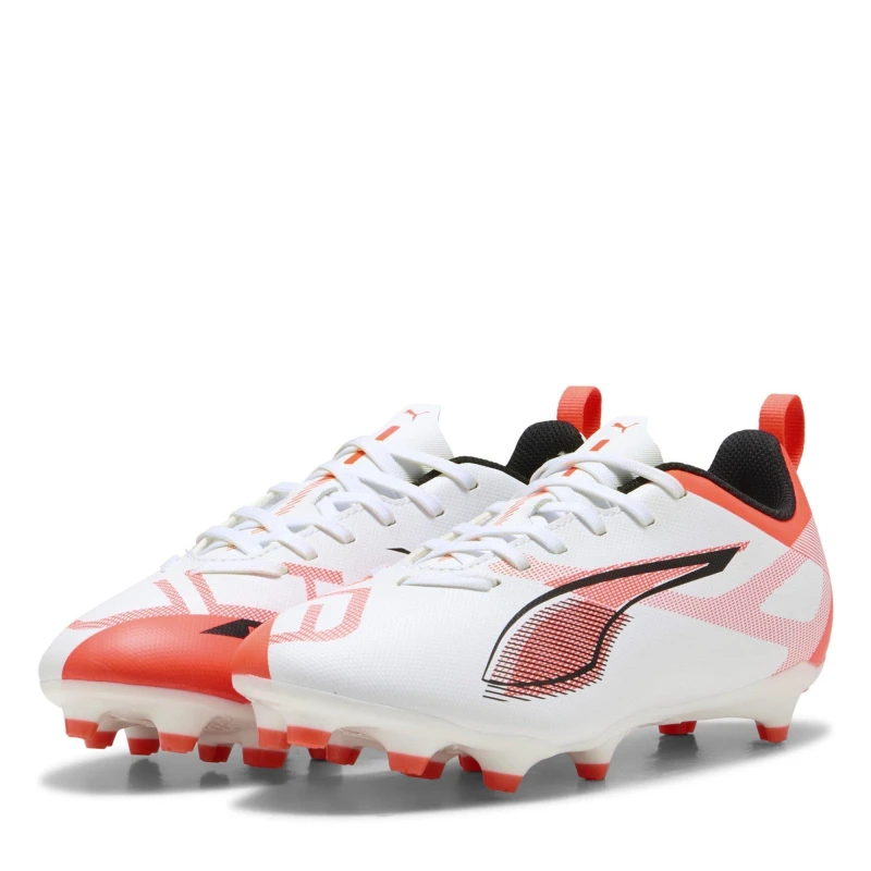 Image of Puma Ultra Play Junior Firm Ground Football Boots - White White 5