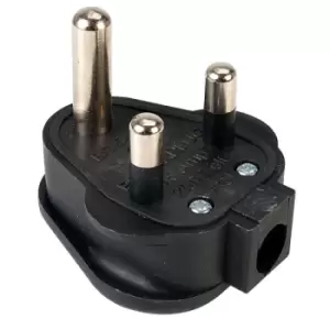 Image of Masterplug PT15B 15A Round Pin Mains Plug Nylon Black