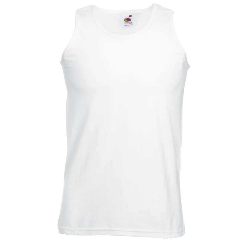 Image of Fruit Of The Loom Fruit of the Loom Men Athletic Sleeveless Vest Tank Top in White Size: Small White S Male 5055747632590