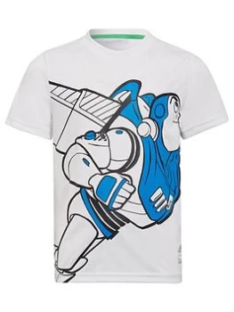 Image of adidas Younger Boys Buzz Lightyear T-Shirt - White/Blue, Size 7-8 Years