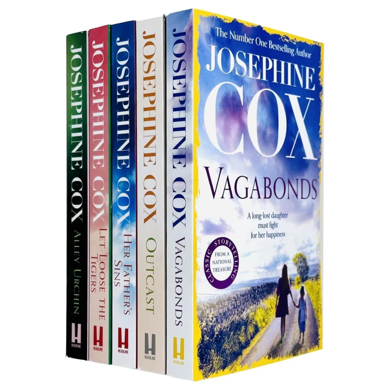 Image of Josephine Cox Queenie And Emma Grady Sagas 5 Book Set Her Father's Sins Let Loose The Tigers Outcast Alley Urchin Josephine Cox Books