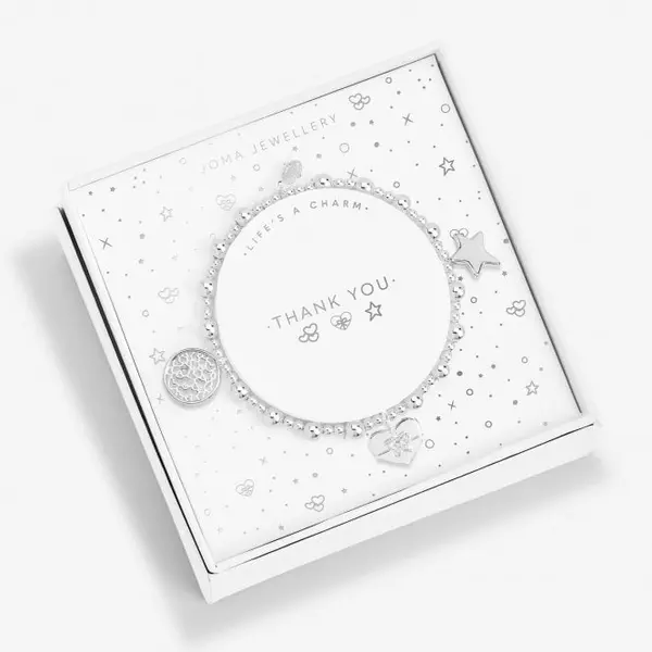 Image of Life's A Charm thank You Silver Plated 17.5cm Bracelet 7193