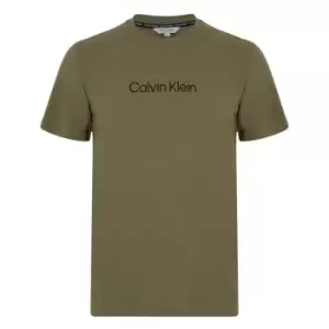Image of Calvin Klein Crew Neck Logo Tee - Green