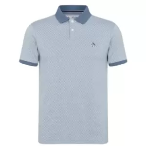 Image of Original Penguin Jacquard Polo Shirt Mens - Blue