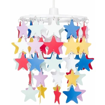 Image of ChildrenS Bedroom / Multi Coloured Stars Ceiling Pendant Light Shade