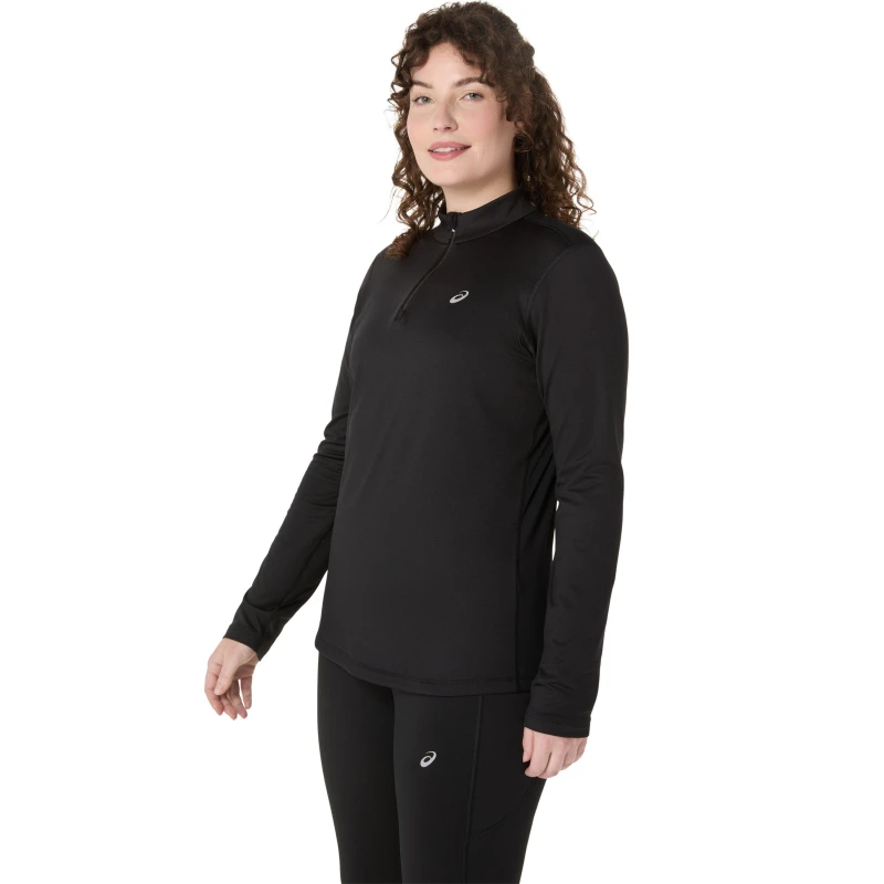 Image of Asics Core Ls 1/2 Zip Winter Top Running Womens Black female 8 (XS)