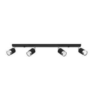 Image of Nero Ceiling Spotlight Bar, Black/Chrome, 4x GU10