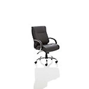 Image of Heavy Duty Executive Chair Drayton HD Black Bonded Leather With Fixed Padded Arms