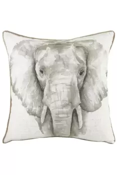 Image of Safari Elephant Hand-Painted Watercolour Printed Cushion