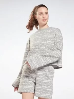 Image of Reebok Myt Printed Long Sleeve Cover-up, Grey, Size S, Women