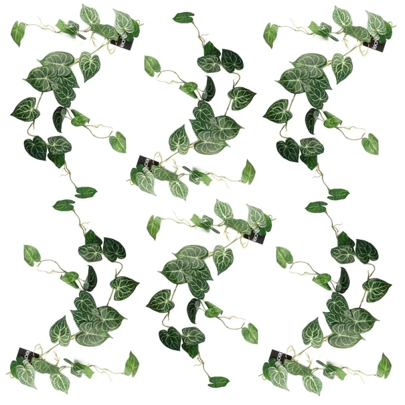 Image of Leaf Premium 6-Pack 100cm Artificial Trailing Ivy Plants - Lifelike, Hanging Decor for Indoor/Outdoor Use