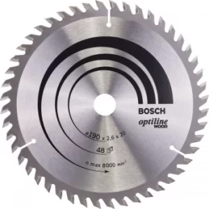 Image of Bosch Optiline Wood Cutting Saw Blade 190mm 48T 20mm
