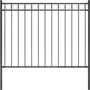 Image of Garden Fence Steel 1.7x1.2 m Black Vidaxl Black