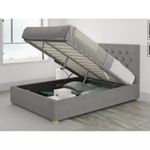 Image of Olivier Ottoman Upholstered Bed, Eire Linen, Grey - Ottoman Bed Size Superking (180x200)