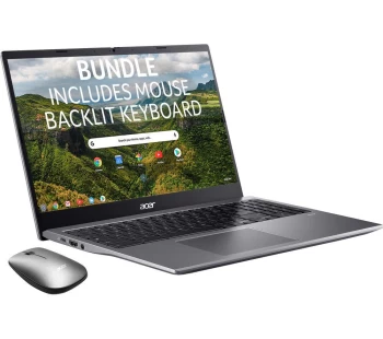 Image of ACER 515 15.6" Chromebook & Mouse Bundle - Intel Pentium, 128GB SSD, Grey, Silver/Grey