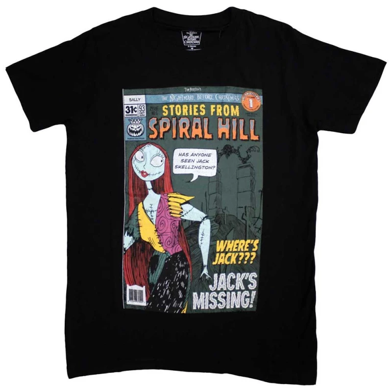 Image of Disney Spiral Hill Sally T Shirt Black unisex