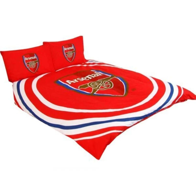 Image of Arsenal FC Pulse Reversible Duvet Cover Set in Red Size: Double Red Unisex Double