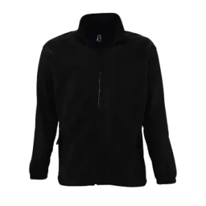 Image of SOLS Mens North Full Zip Outdoor Fleece Jacket (S) (Black)