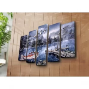 Image of 5PATK-130 Multicolor Decorative Canvas Painting (5 Pieces)