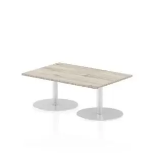 Image of Italia Poseur Table Rectangle 1200800 Top 475 High Grey Oak