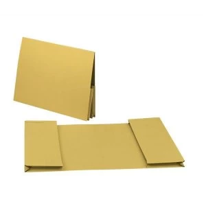 Image of Guildhall Foolscap 315gm2 Double Legal Manilla Pocket Wallet Yellow Pack of 25