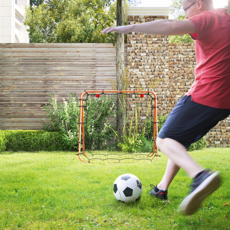 Image of HOMCOM Rebounder Net Football Target Goal with Adjustable Angles, Orange A60-003V00OG