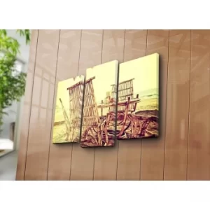 Image of 3PATK-62 Multicolor Decorative Canvas Painting (3 Pieces)