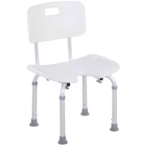 Image of Homcom Adjustable Aluminum Shower Bath Stool Spa Chair W/ Non-slip Feet Handle