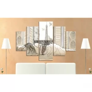 Image of ST089 Multicolor Decorative MDF Painting (5 Pieces)