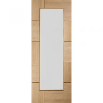 Image of XL Joinery Ravenna Unfinished Oak Clear Glazed Internal Door - 1981mm x 762mm (78 inch x 30 inch)