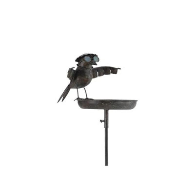 Image of Minster Bird Feeder Garden Stake - Metal - L9 X W12 X H51 Cm