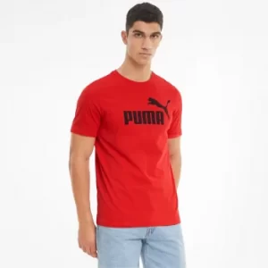 Image of PUMA Essentials Logo Mens T-Shirt, High Risk Red, size Large, Clothing