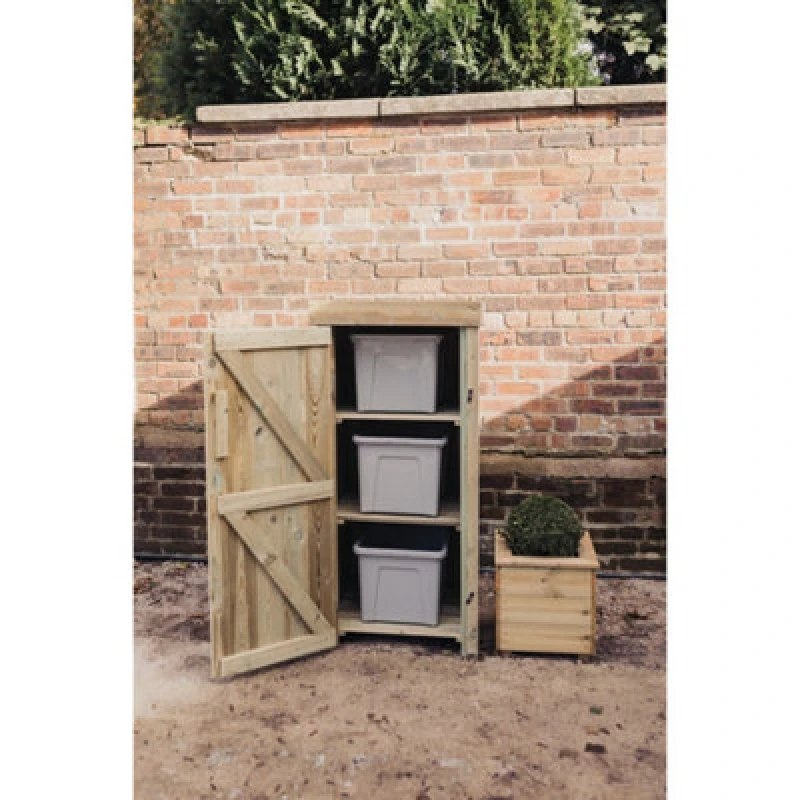 Image of Churnet Valley Garden Furniture Ltd Recycle Store With Door - Timber - L75 X W67 X H141cm - Partially Assembled
