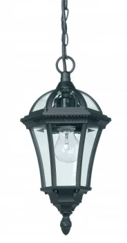 Image of 1 Light Outdoor Ceiling Lantern Pendant Light Black IP44, E27